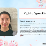 Ms An Lin - Public Speaking Teacher